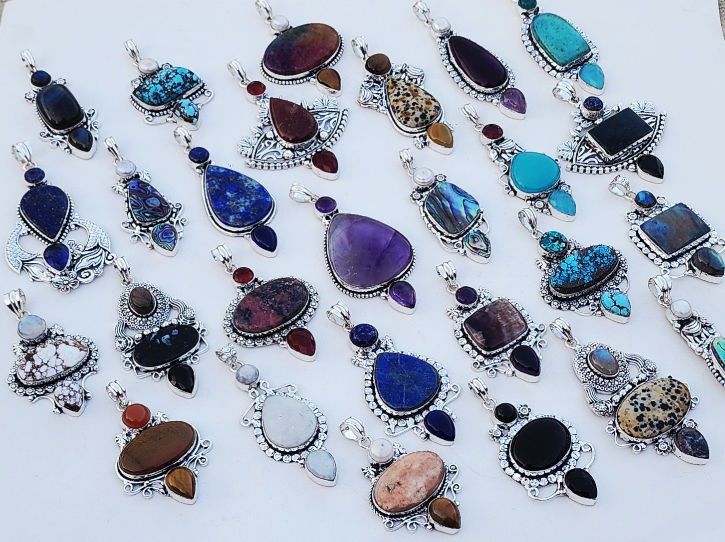 Assorted Natural Multi Gemstone Designer Pendants Jewelry Assorted Natural Multi Gemstone Designer Pendants Jewelry