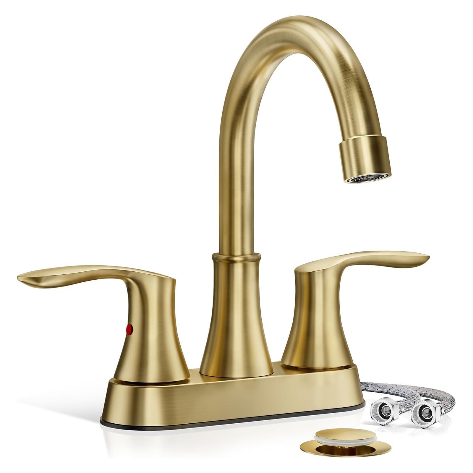 4 inch Bathroom Sink Faucet Swivel 2 Handle Centerset Bath Vanity Faucet w/Drain 4 inch Bathroom Sink Faucet Swivel 2 Handle Centerset Bath Vanity Faucet w/Drain