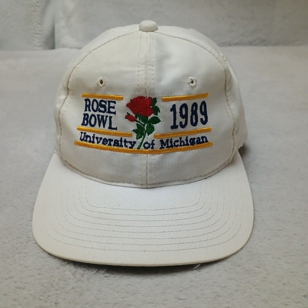 Vintage Michigan Wolverines 1989 Rose Bowl Hat Cap Snap Back Men NCAA Game Bar