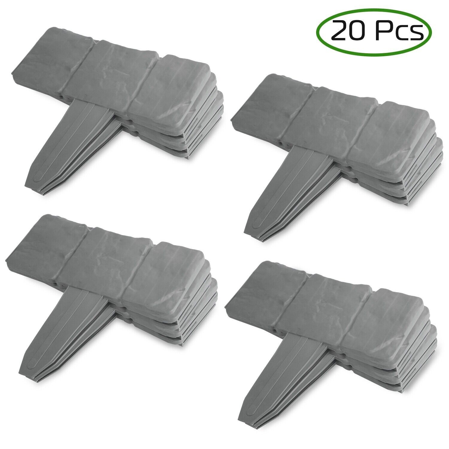 20-100PCS Plastic Garden Fence Plastic Stone Outdoor Landscape Edging Border US 20-100PCS Plastic Garden Fence Plastic Stone Outdoor Landscape Edging Border US