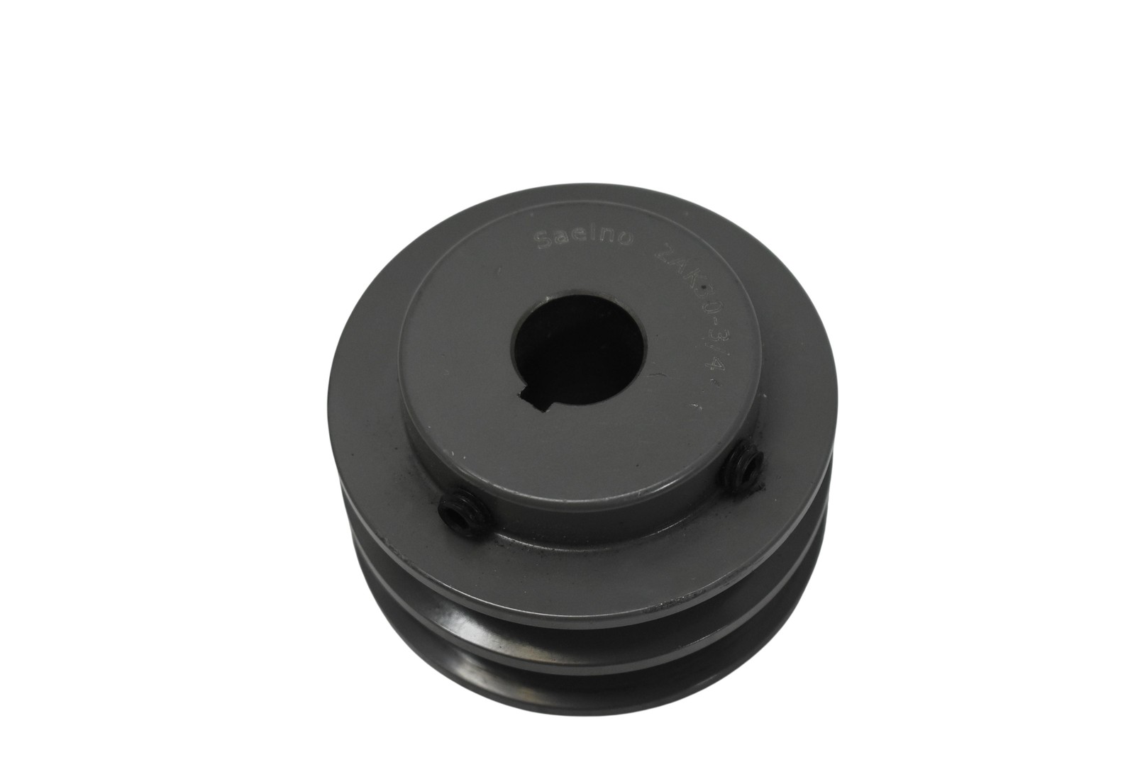 Saelno 2AK30-3/4 V-Belt Sheave Double Groove 3/4 Bore Pulley Gray Metal Drive