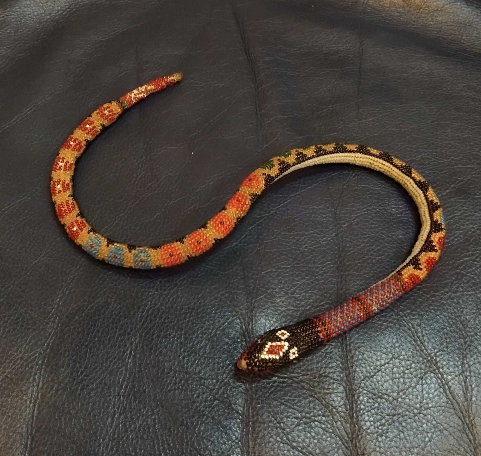 ANTIQUE OTTOMAN TURKISH - WWI - PRISONER OF WAR - HANDMADE BEADED SNAKE ANTIQUE OTTOMAN TURKISH - WWI - PRISONER OF WAR - HANDMADE BEADED SNAKE