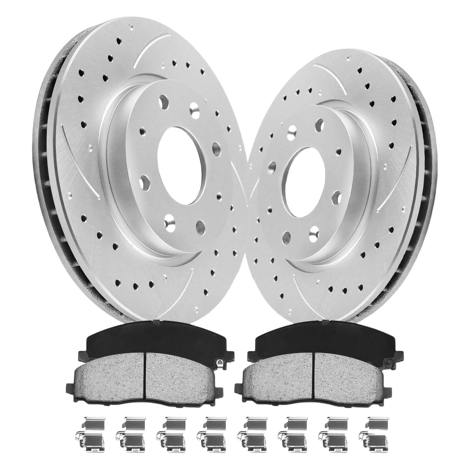 330mm Front Drilled Slotted Rotors & Pads for Dodge Journey Grand Caravan