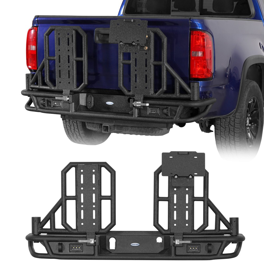 Dual Swing Arm Rear Bumper For 15‑22 Colorado/Canyon No ZR2 Fuel Container Ready