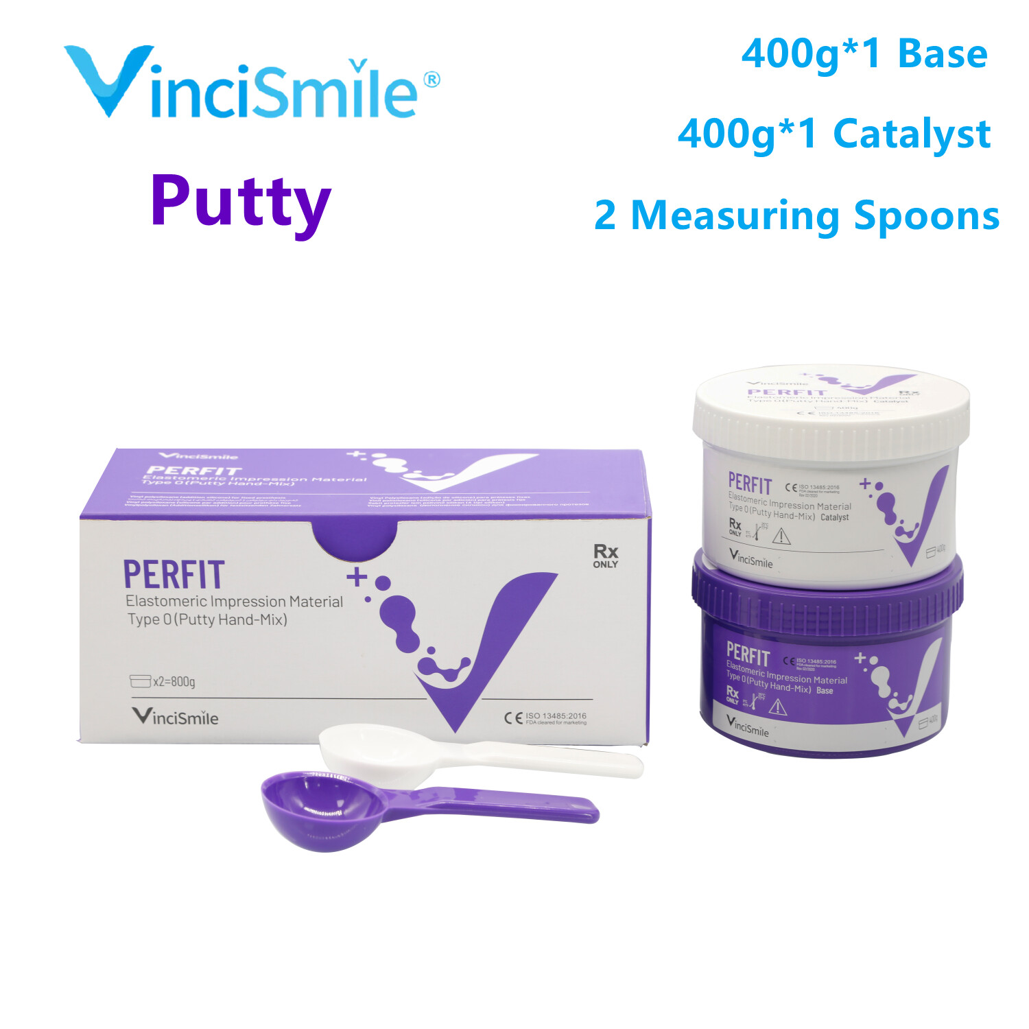 PERFIT Dental Putty Normal/Fast Set PVS VPS Impression Material Base 2 x 400g PERFIT Dental Putty Normal/Fast Set PVS VPS Impression Material Base 2 x 400g