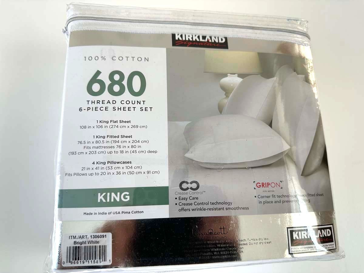 NEW - KIRKLAND Signature 100% COT  680 Thread 6-Piece Sheet Set - KING - NEW