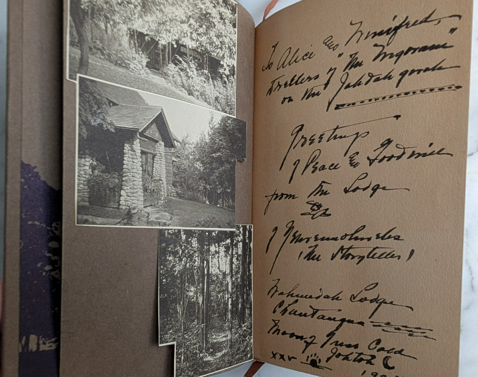 1924 The Portage Trail Mabel Powers Roycroft Inscription & Photos / Chautauqua