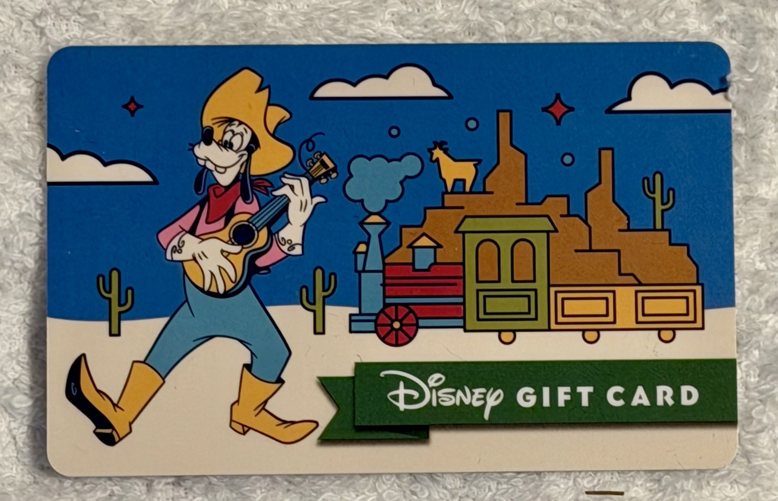 WALT DISNEY gift card. Goofy by Big Thunder Mountain Railroad WALT DISNEY gift card. Goofy by Big Thunder Mountain Railroad