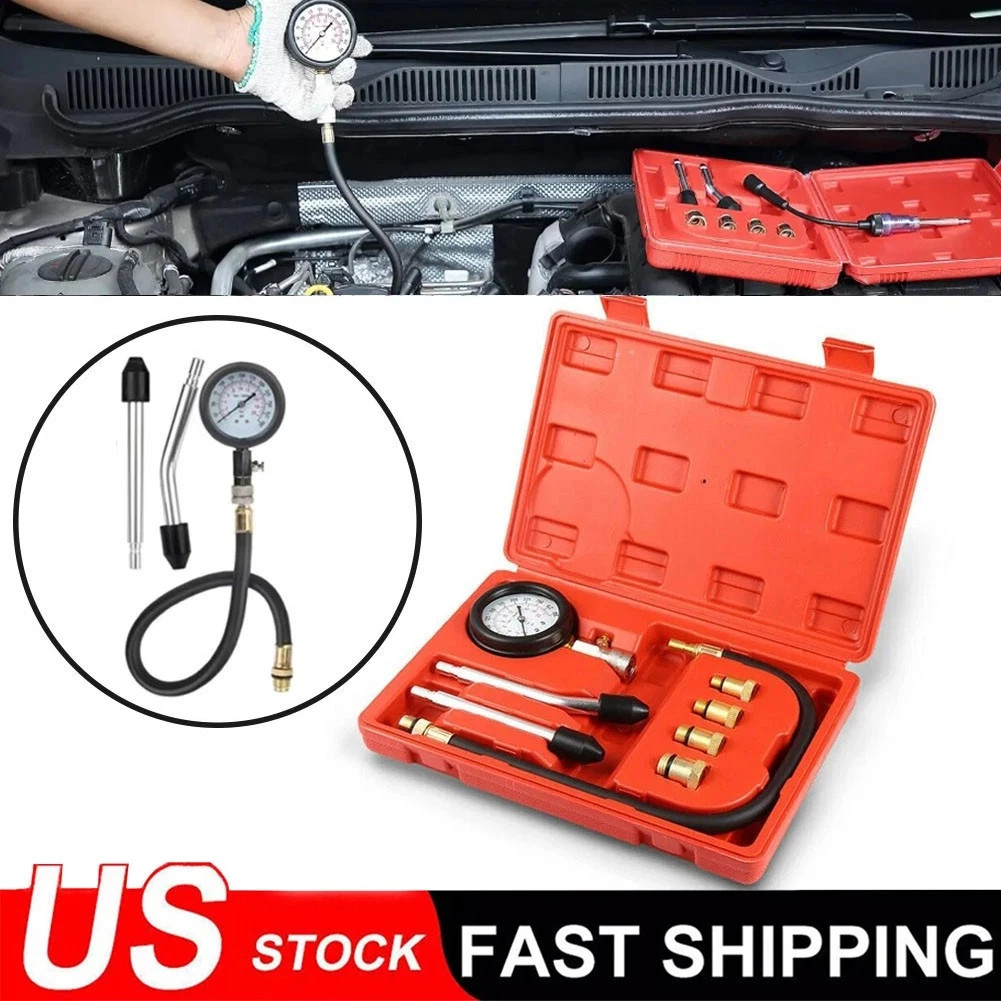 Engine Cylinder Compression Gauge Tester Kit Gas Engine Diagnostic Testing Tool Engine Cylinder Compression Gauge Tester Kit Gas Engine Diagnostic Testing Tool