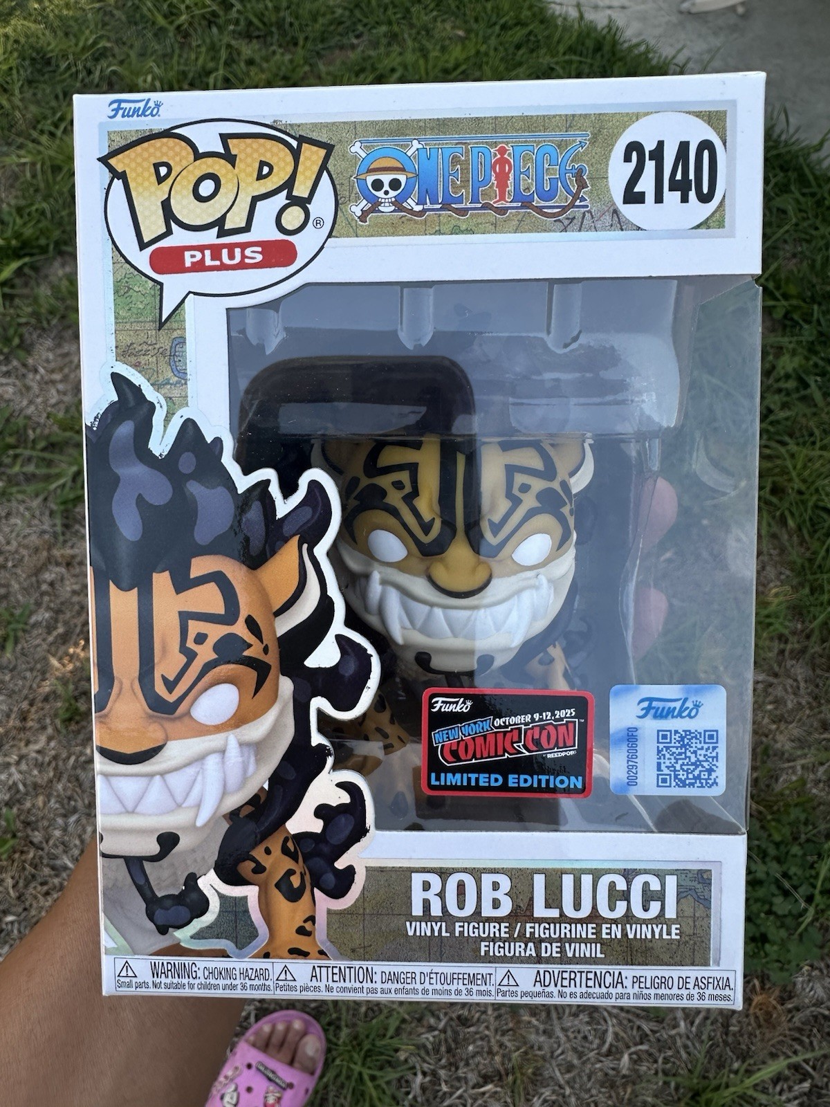 Funko Pop  PLUS One Piece Rob Lucci #2140 NYCC 2025 EXCLUSIVE Official Sticker