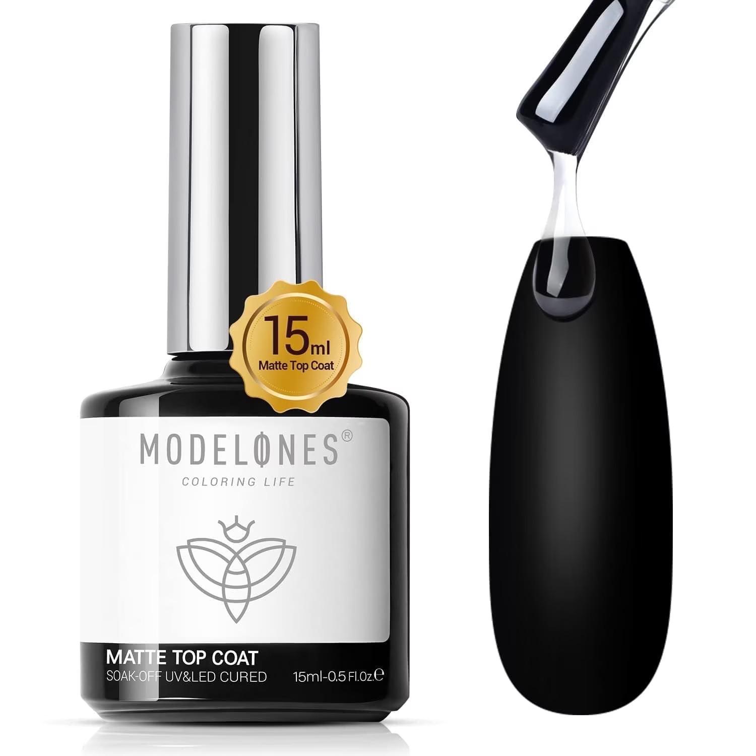 modelones Matte Gel Nail Polish Top Coat, 15ml No Wipe Top Coat Spring Gel Nail modelones Matte Gel Nail Polish Top Coat, 15ml No Wipe Top Coat Spring Gel Nail