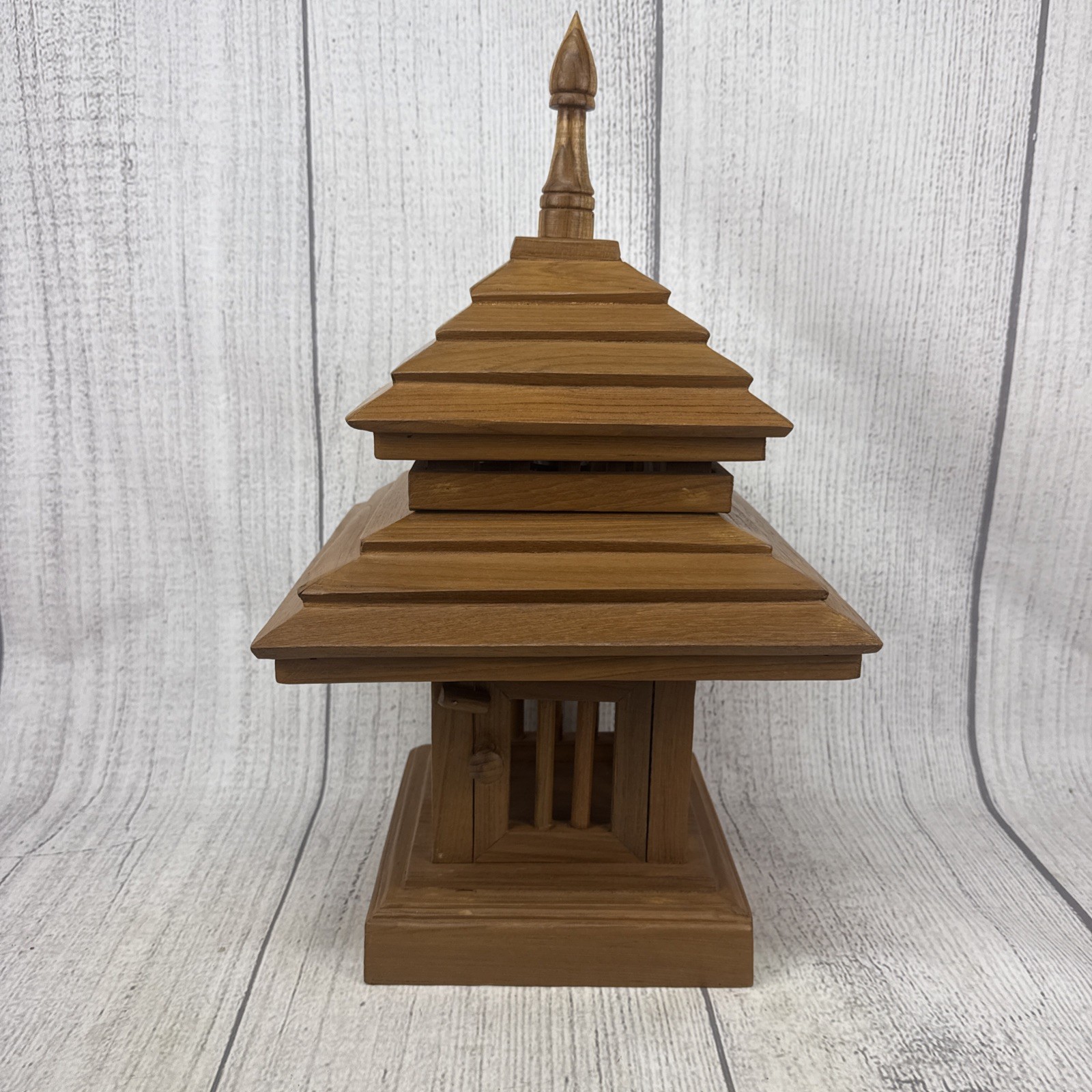 Vtg Japanese/Balinese Wooden Pagoda Style Lighted Temple Door Opens -1 of a kind Vtg Japanese/Balinese Wooden Pagoda Style Lighted Temple Door Opens -1 of a kind