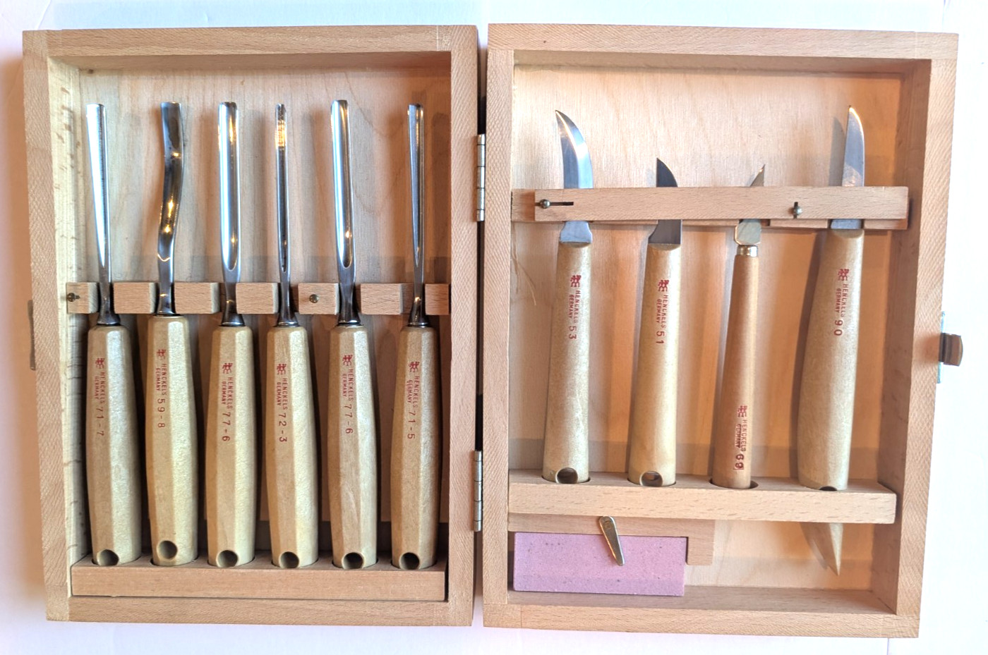 Vintage J.A. Henckels 11-Piece Wood Carving Tool Set with Storage Case