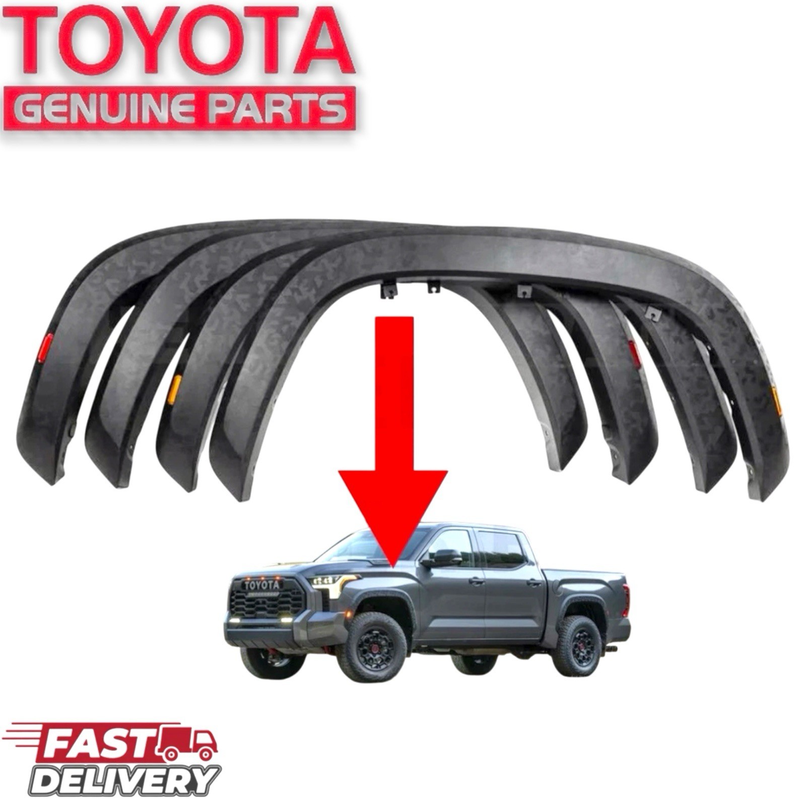 22 - 26 TOYOTA TUNDRA TRD PRO CAMO FENDER FLARE KIT 4 PIECE OEM NEW TOYOTA 22 - 26 TOYOTA TUNDRA TRD PRO CAMO FENDER FLARE KIT 4 PIECE OEM NEW TOYOTA