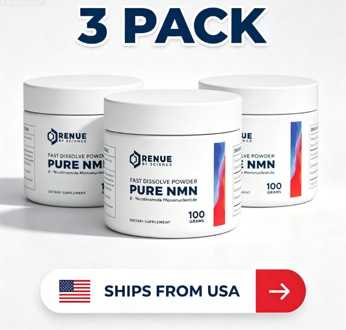 3 bottles Renue By Science Pure NMN Fast Dissolve Powder | 100 Grams