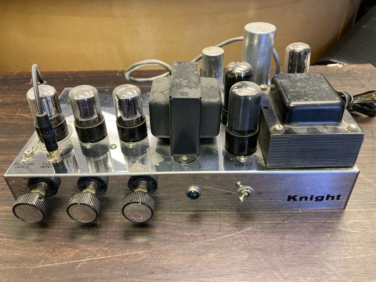Vintage Knight Allied Tube Amplifier 6V6 Mono Amp Vintage Knight Allied Tube Amplifier 6V6 Mono Amp