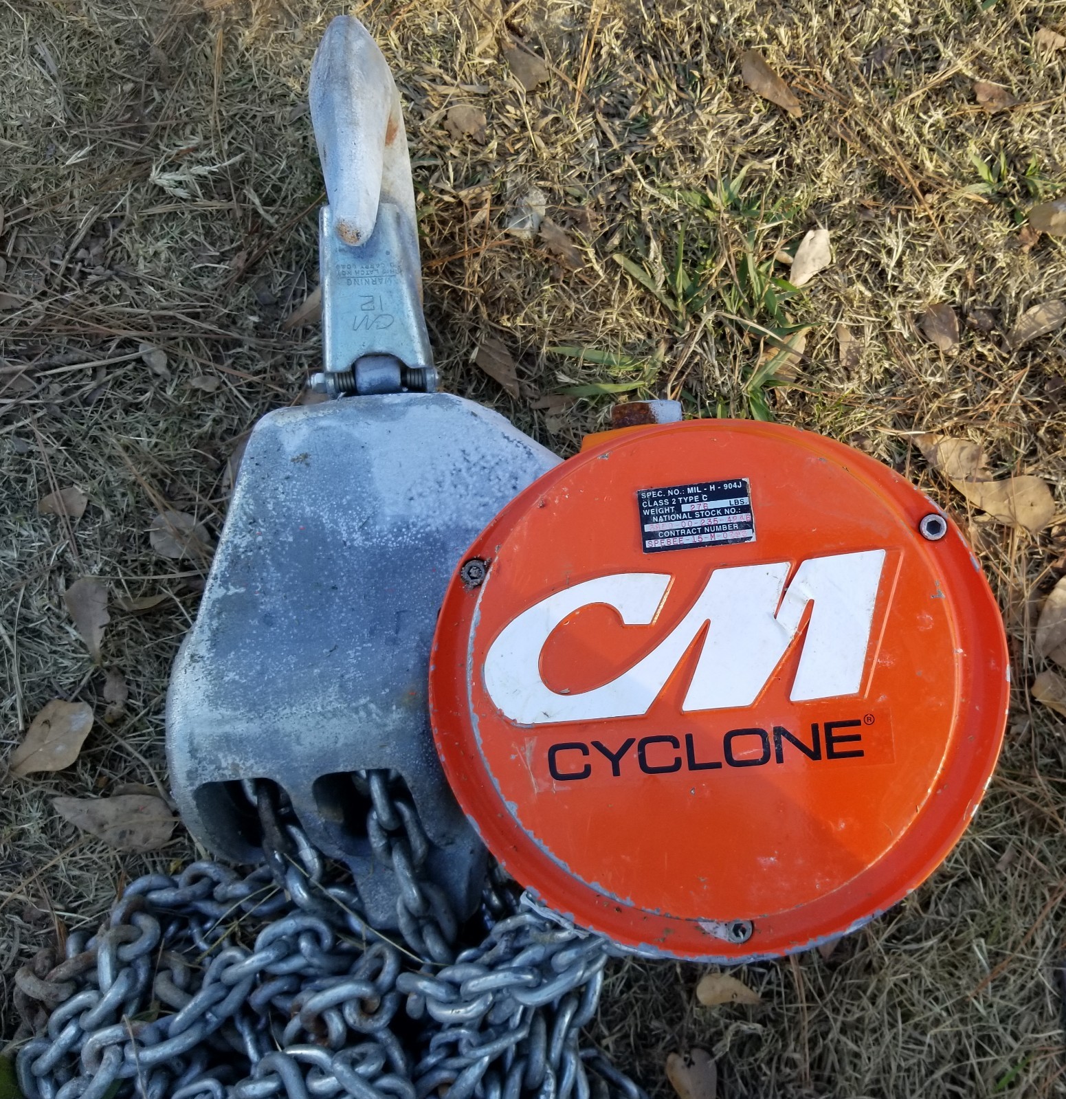 CM Cyclone 10 Ton Chain Hoist Stock # 3950-00-235-4246 CM Cyclone 10 Ton Chain Hoist Stock # 3950-00-235-4246