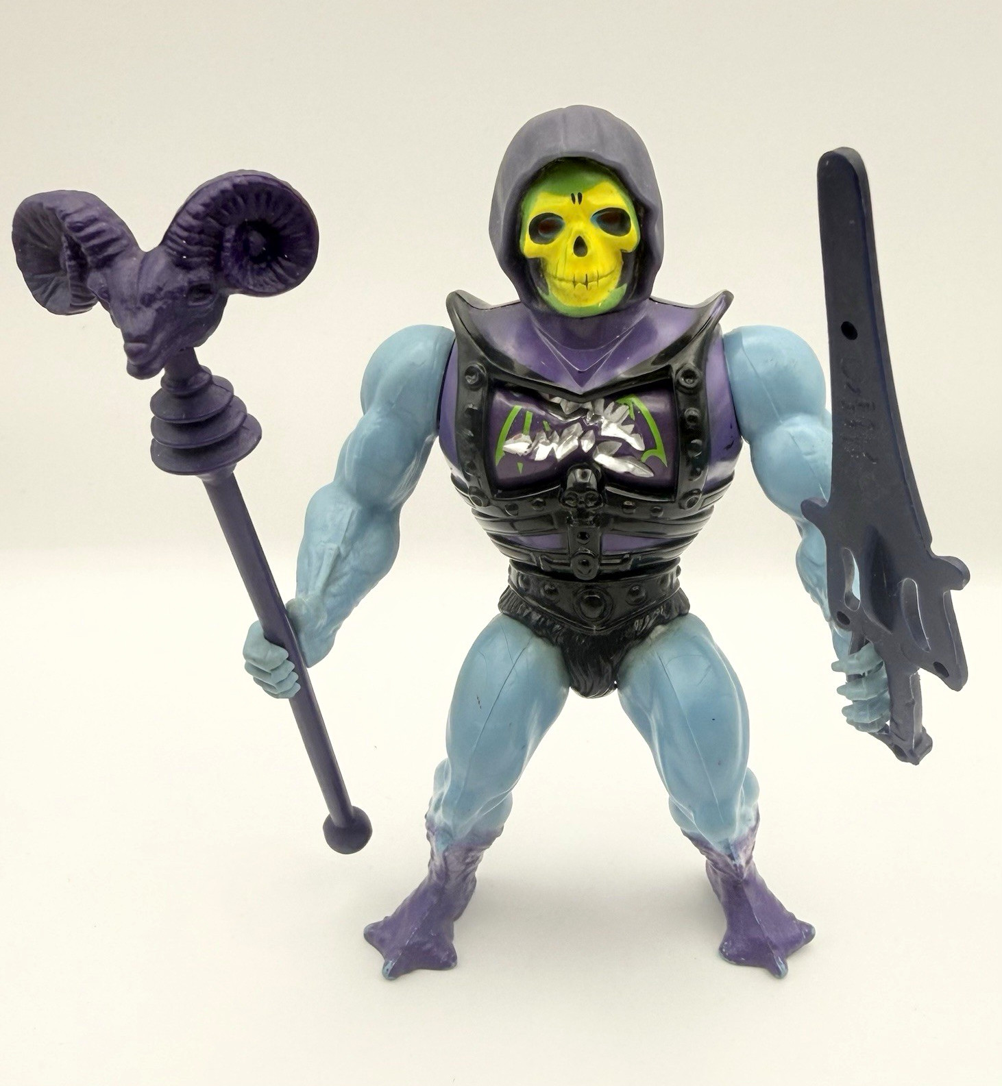 1983 Mattel “Soft Head” Battle Armor Skeletor Action Figure Original/Complete
