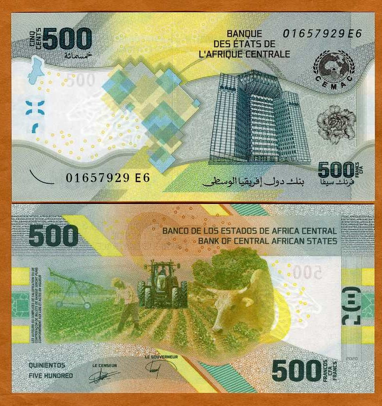 Central African States, 500 Francs, 2020, P-700, Hybrid Polymer UNC