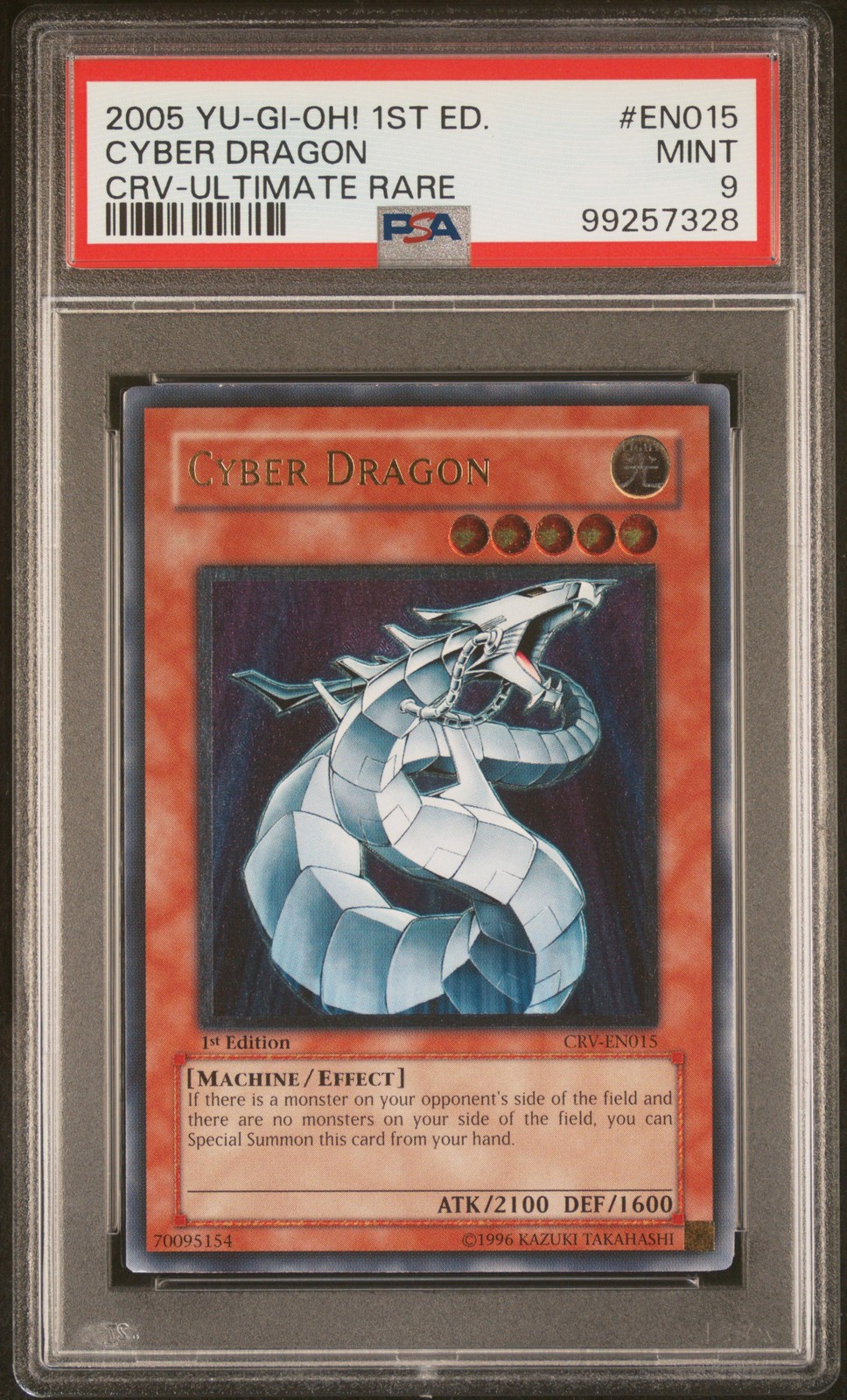 2005 YU-GI-OH CRV-CYBERNETIC REVOLUTION #EN015 CYBER DRAGON PSA 9