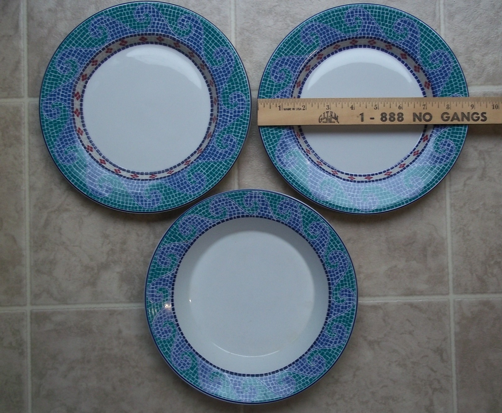 DANSK MOSAIC WAVE 2 SALAD PLATES 9\