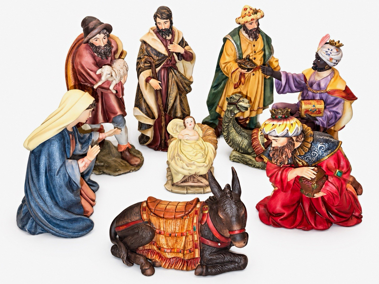 Vintage Christmas Nativity Set 2002 Collectible 8 Pc Religious Holiday Decor
