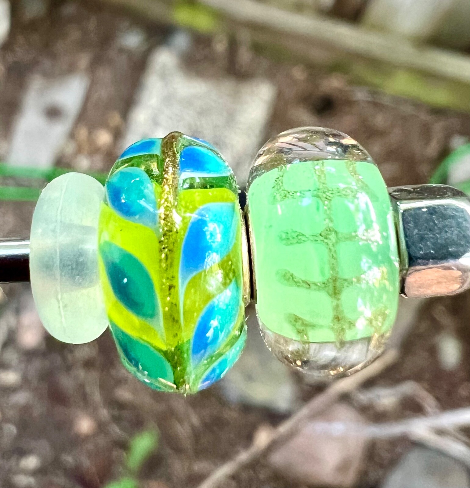 Trollbead unique ooak longevity leaves pair event bead Trollbead unique ooak longevity leaves pair event bead