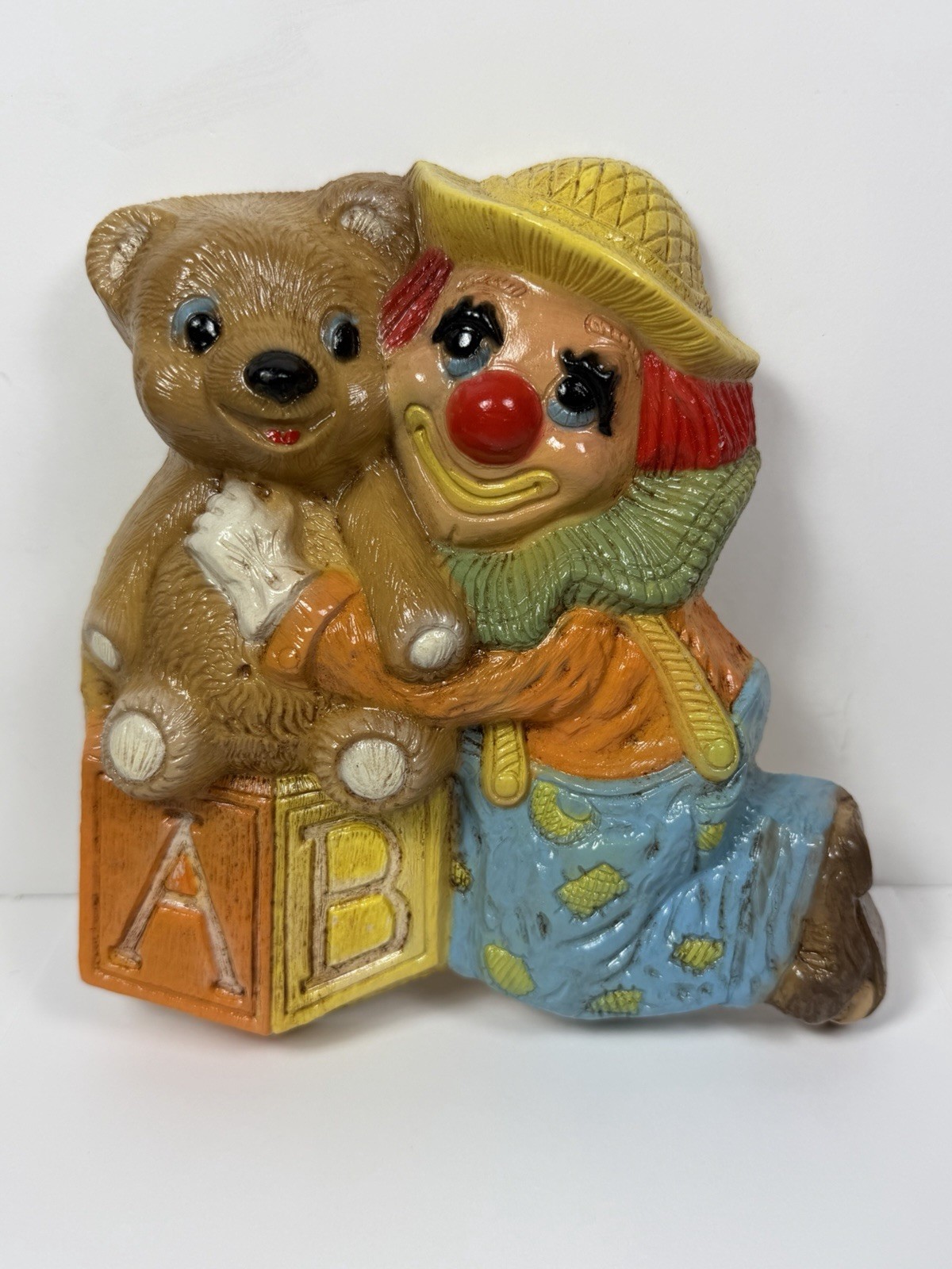 Vtg. 1985 Homco Frankie, Designs Clown And Teddy Baby Room Wall Decor Vtg. 1985 Homco Frankie, Designs Clown And Teddy Baby Room Wall Decor