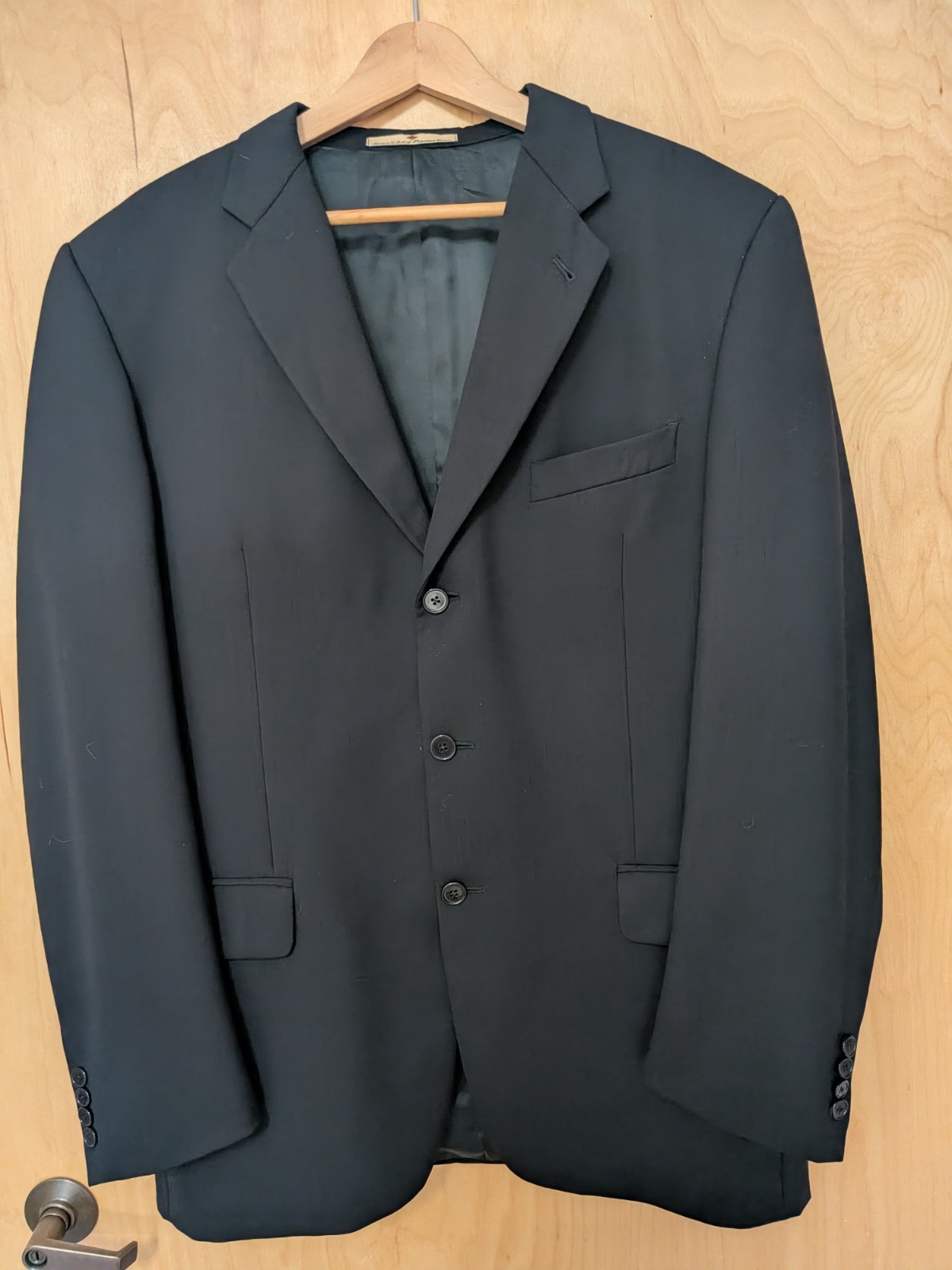 Joseph Abboud Suit - 42L 36x31 - 2pc Pant - Black Italian Wool Pleated USA Joseph Abboud Suit - 42L 36x31 - 2pc Pant - Black Italian Wool Pleated USA