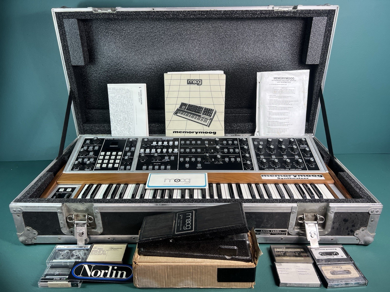 Moog Memorymoog  Plus + Anvil case W/new Foam Padding “ Serviced”