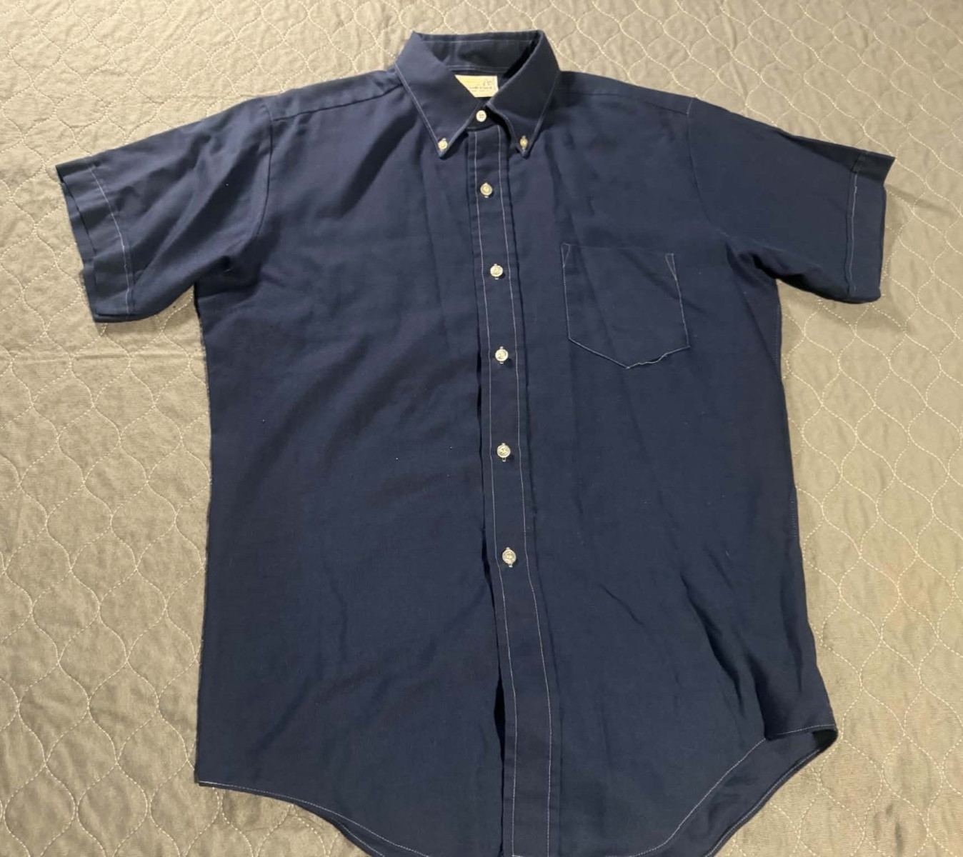 Vintage 60s 70s Brent Montgomery Ward Short Sleeve Shirt Navy Blue M Japan Vintage 60s 70s Brent Montgomery Ward Short Sleeve Shirt Navy Blue M Japan
