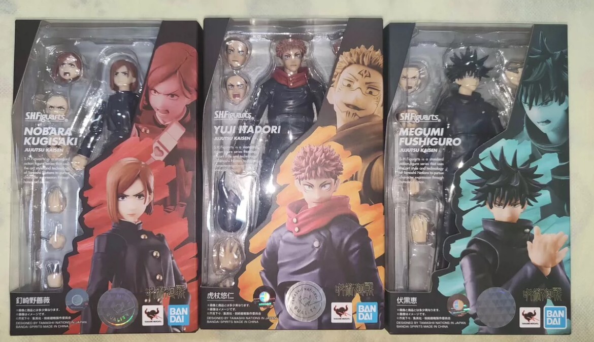 Bandai Spirits S.H. Figuarts Jujutsu Kaisen Yuji &  Megumi & Nobara Set Figure