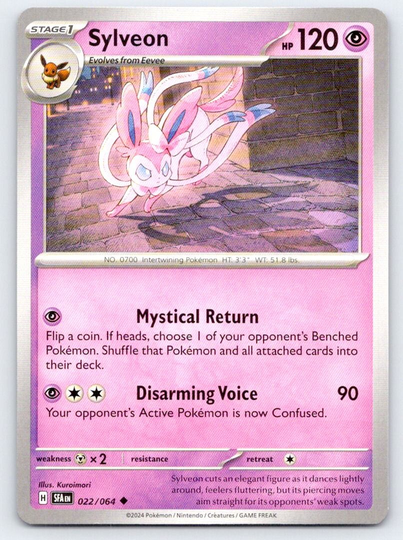 Sylveon 022/064 Uncommon Shrouded Fable Pokemon Near Mint Sylveon 022/064 Uncommon Shrouded Fable Pokemon Near Mint