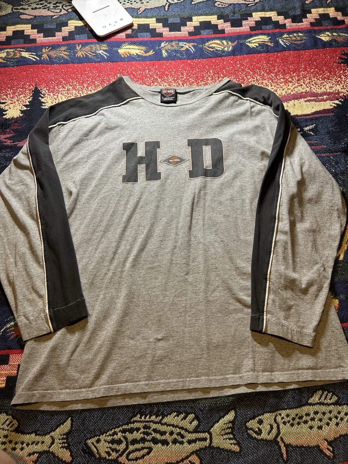 Insane Vintage Harley Davidson Gray Cotton Long Sleeve Shirt Sz XL Made In USA Insane Vintage Harley Davidson Gray Cotton Long Sleeve Shirt Sz XL Made In USA
