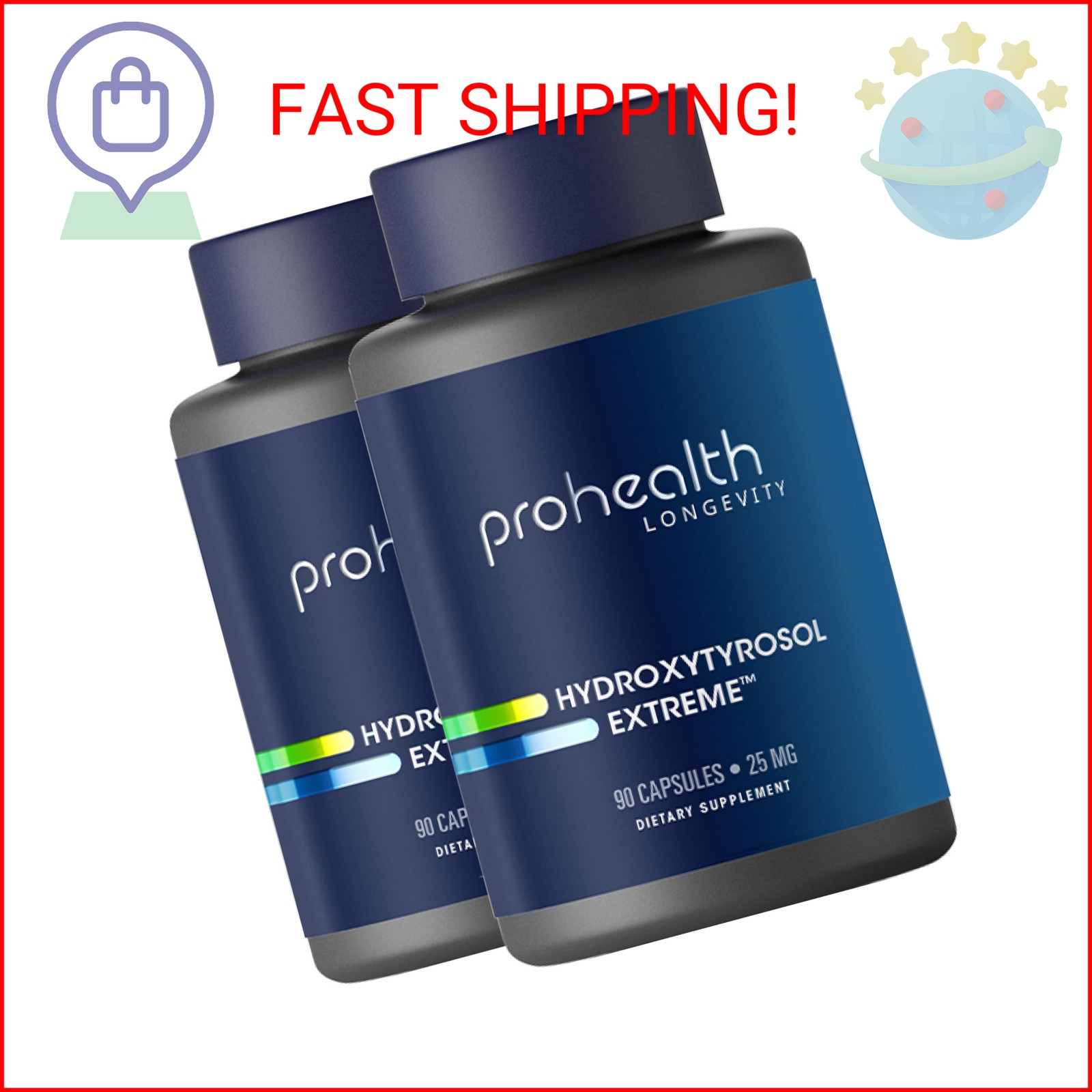 ProHealth Hydroxytyrosol Extreme 2-Pack with Olea25 (90 Vegetarian Capsules) (Or
