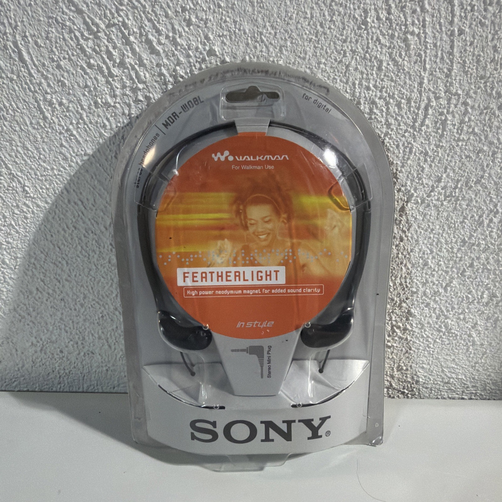 Sony MDR-W08L Headband Headphones Black Genuine NOS Authentic New Sealed Vintage