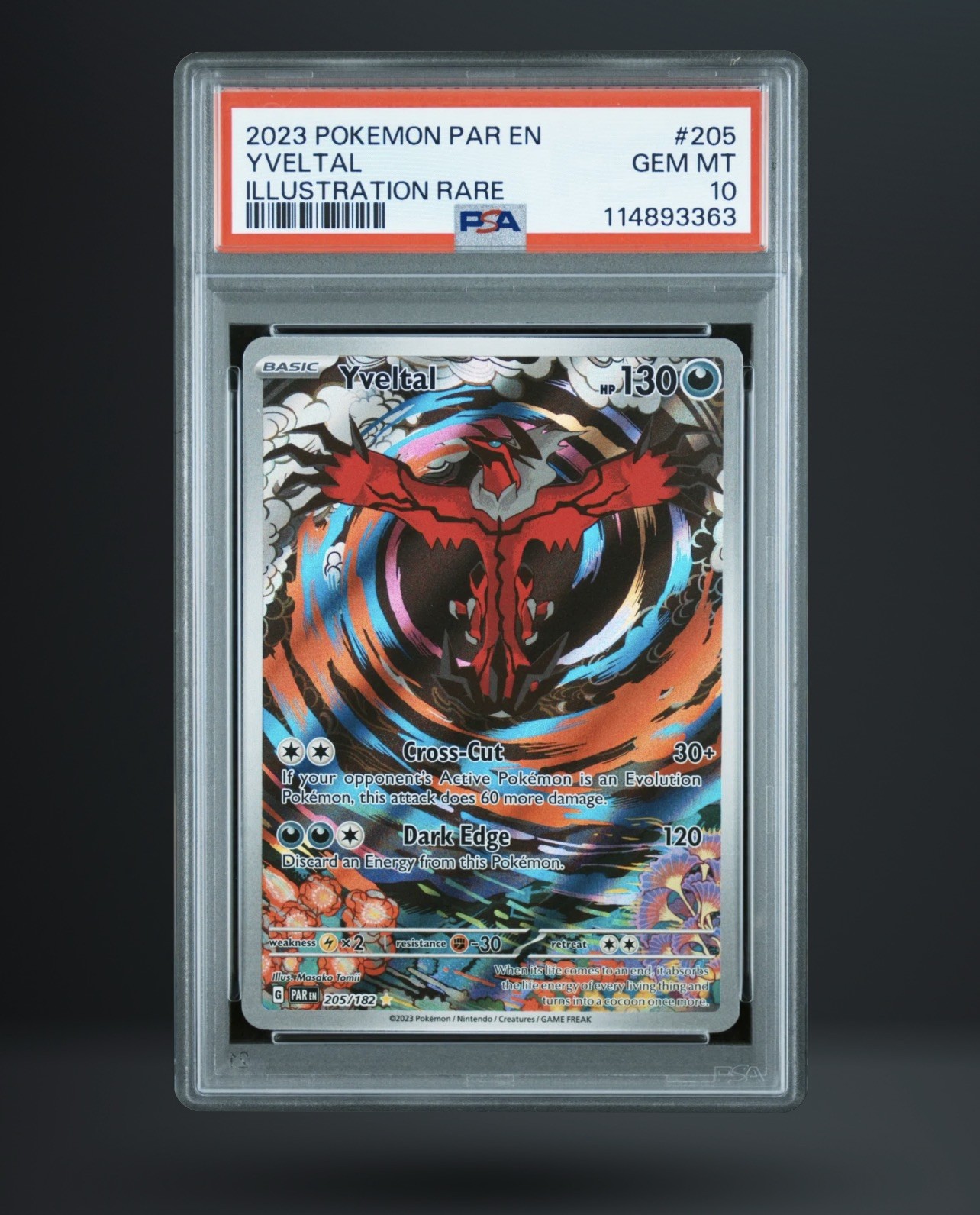 Yveltal 205/182 Illustration Rare Pokemon Par En-Paradox Rift PSA 10 Yveltal 205/182 Illustration Rare Pokemon Par En-Paradox Rift PSA 10