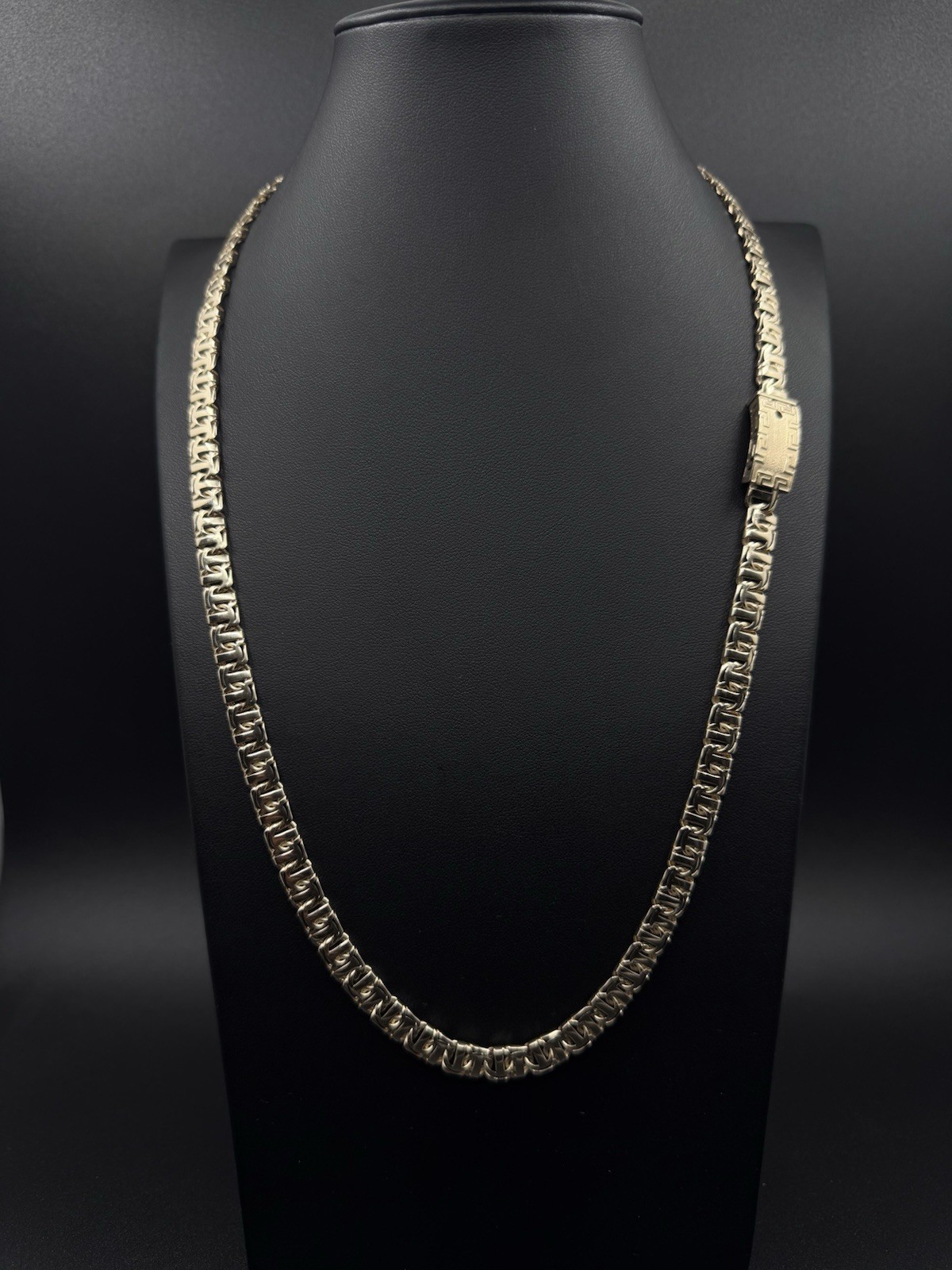 24in Chino Link Greek Style Box lock 7mm Real 14K Gold Engravable Men Chain