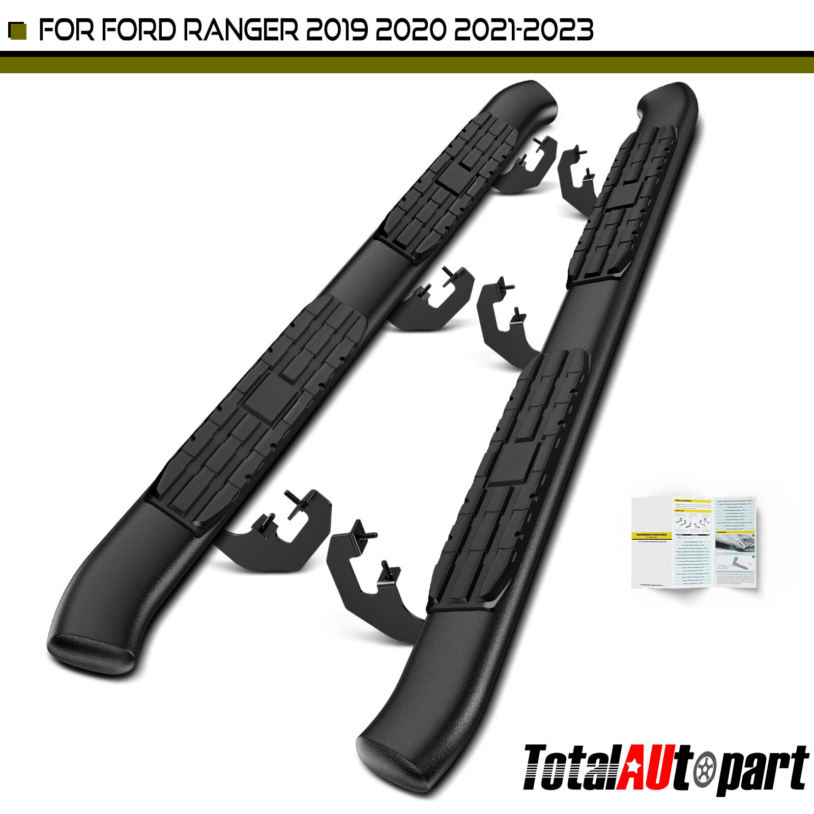 for Ford Ranger 2019-2023 L4 2.3L Crew Cab Pickup 4.25 inch PNC Side Step Bars for Ford Ranger 2019-2023 L4 2.3L Crew Cab Pickup 4.25 inch PNC Side Step Bars