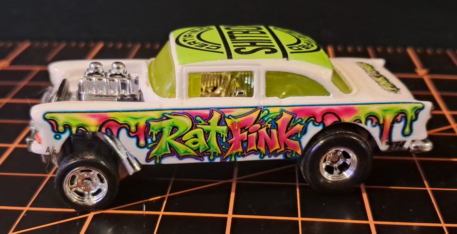 Water Slide Decals FOR HOT WHEELS \'55 Chevy Bel Air Gasser Rat Fink Paint Drip Water Slide Decals FOR HOT WHEELS \'55 Chevy Bel Air Gasser Rat Fink Paint Drip