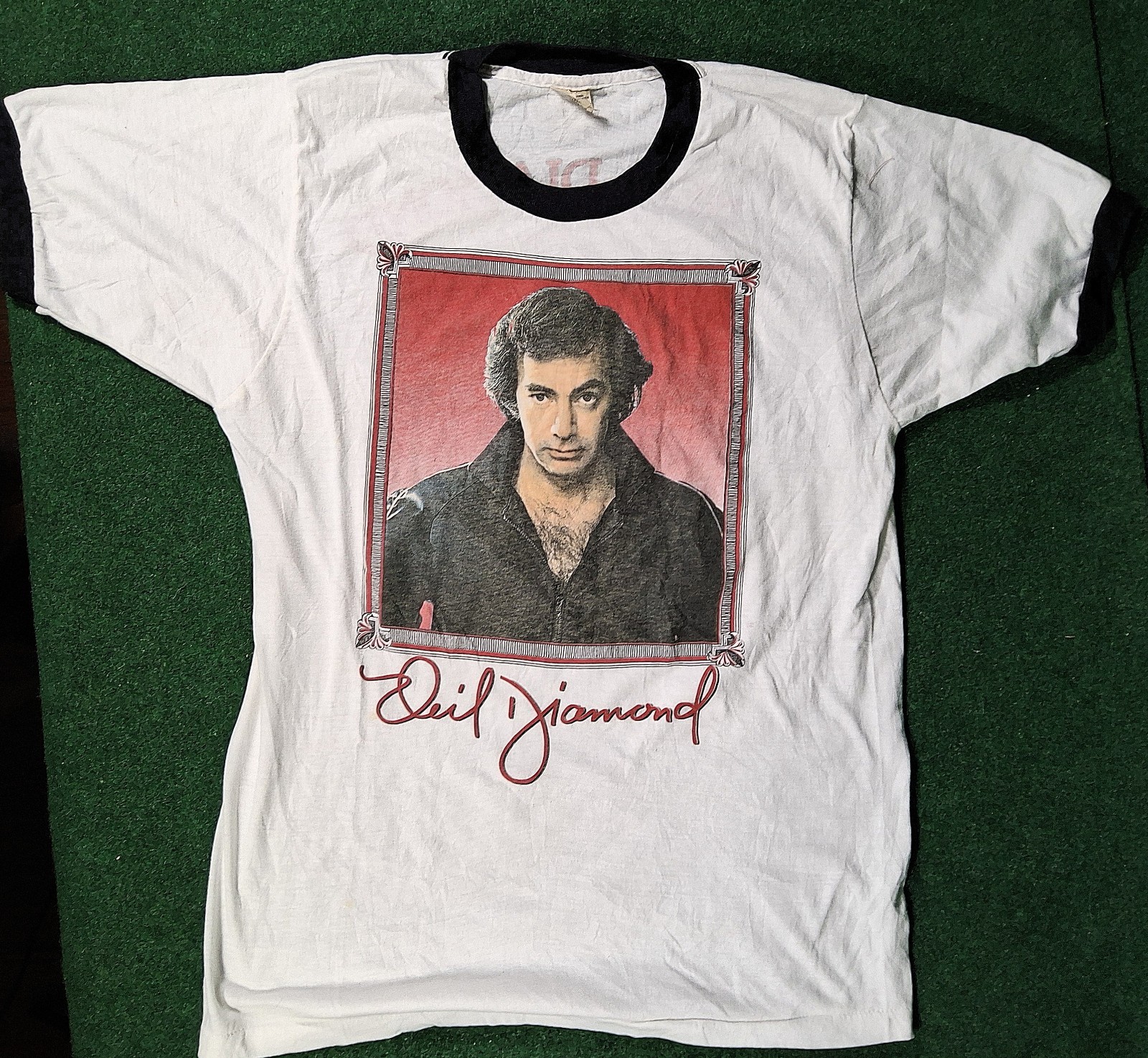 VTG 1983 NEIL DIAMOND at The Forum SOLD OUT - Tour T shirt RINGER USA L 50/50 VTG 1983 NEIL DIAMOND at The Forum SOLD OUT - Tour T shirt RINGER USA L 50/50