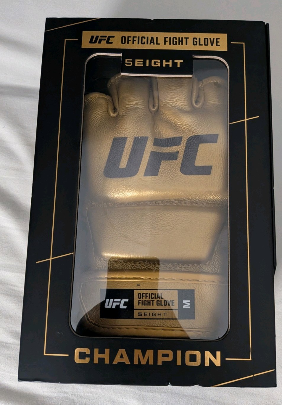 UFC Official 5EIGHT Champion Gold Fight Gloves New MMA 5E Champ Leather Medium