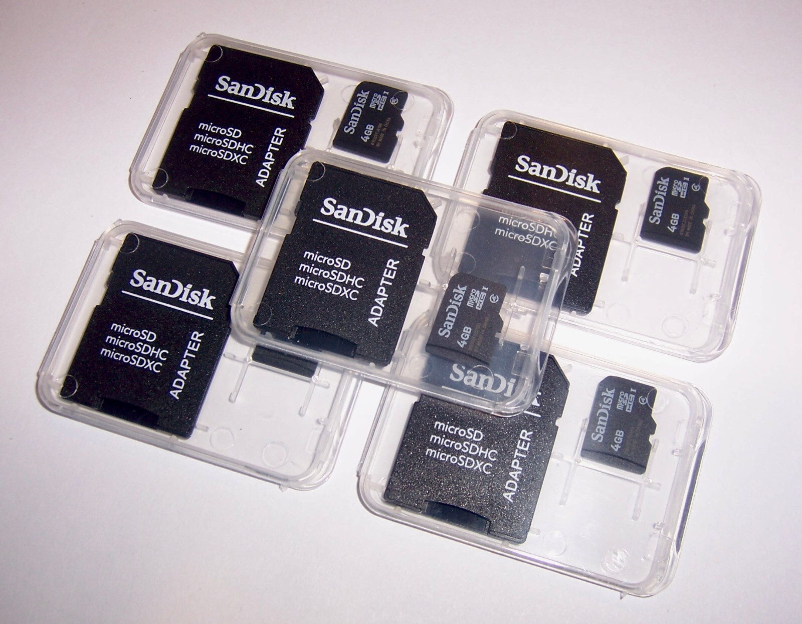 5 New SanDisk 4GB SDHC MicroSD Memory Cards 4 GB Micro SD TF SD-04G  5 Pack New