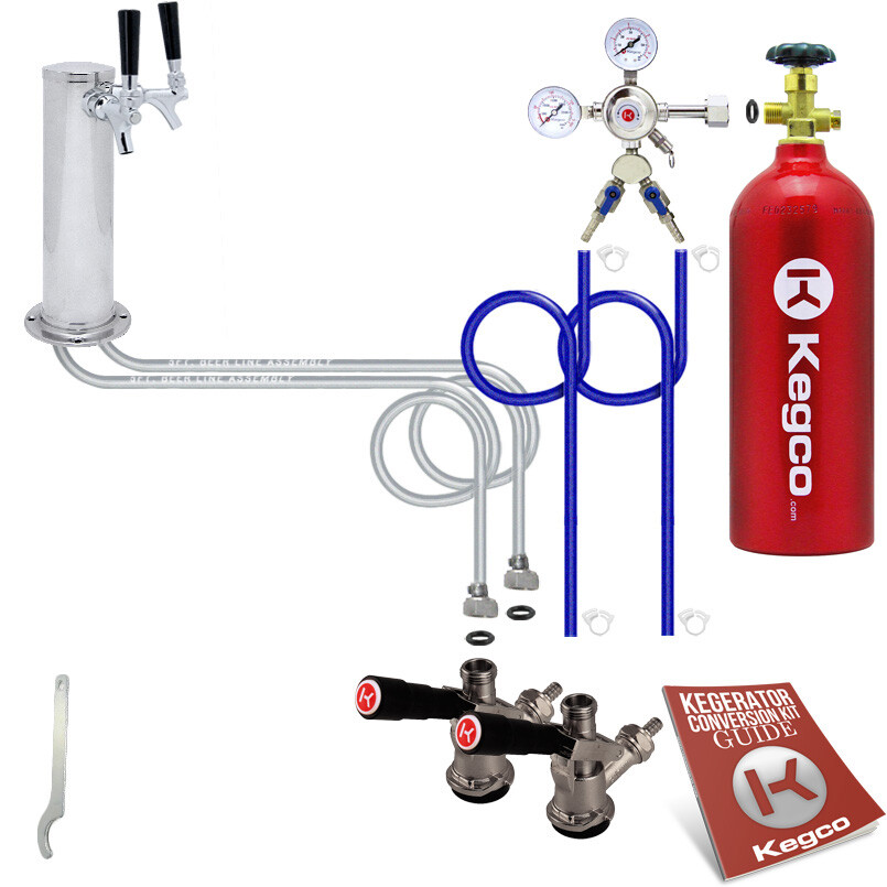Kegco Standard 2 Product Tower Kegerator Conversion Kit with 5 lb. Co2 Tank Kegco Standard 2 Product Tower Kegerator Conversion Kit with 5 lb. Co2 Tank