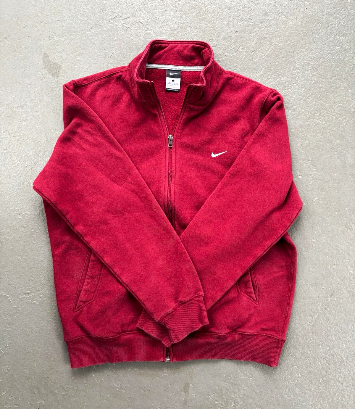 Vintage Nike Men\'s Red Full Zip Fleece Sweatshirt Jacket Mock Neck Size L Vintage Nike Men\'s Red Full Zip Fleece Sweatshirt Jacket Mock Neck Size L