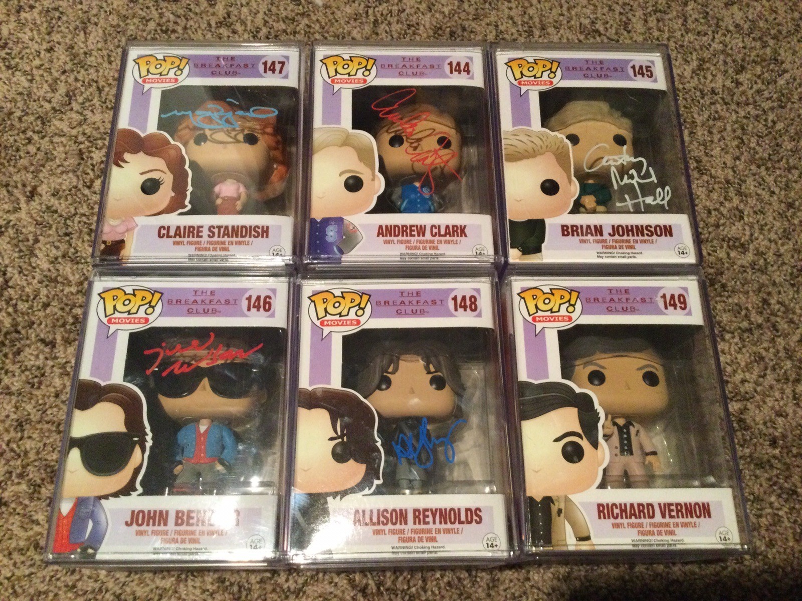 Funky Pop Breakfast Club Signed Autographed Set Of Six Funky Pop Breakfast Club Signed Autographed Set Of Six