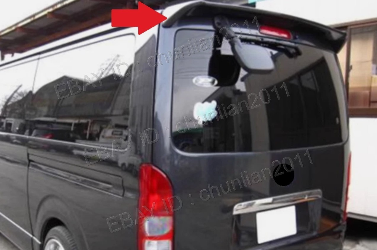 Factory Style B Rear Roof Spoiler Wing Glossy Black For 2005-2017 Toyota Hiace Factory Style B Rear Roof Spoiler Wing Glossy Black For 2005-2017 Toyota Hiace