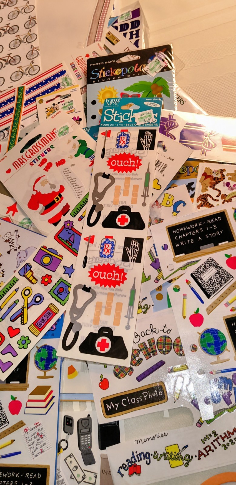 Lot of 100+ Vtg Sticker Sheets-Mrs. Grossman\'s/SandyLion/Stickapotamus/Disney++ Lot of 100+ Vtg Sticker Sheets-Mrs. Grossman\'s/SandyLion/Stickapotamus/Disney++