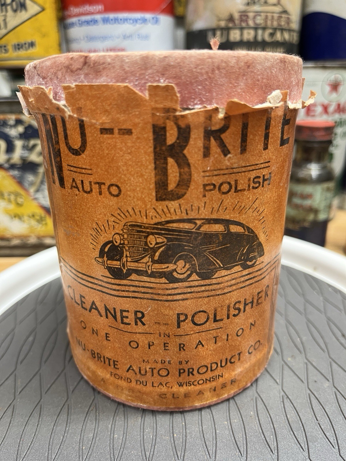Vintage My-Brite Auto Polish Carbaord Can Vintage My-Brite Auto Polish Carbaord Can