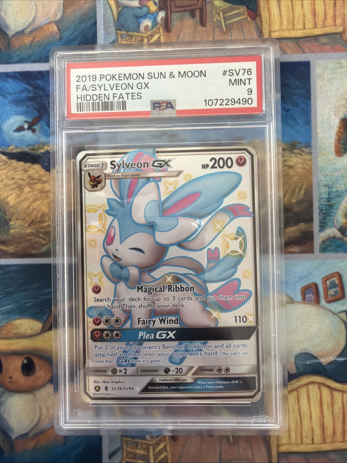 2019 Pokemon Sun & Moon Hidden Fates Sylveon GX PSA 9 #SV76 2019 Pokemon Sun & Moon Hidden Fates Sylveon GX PSA 9 #SV76
